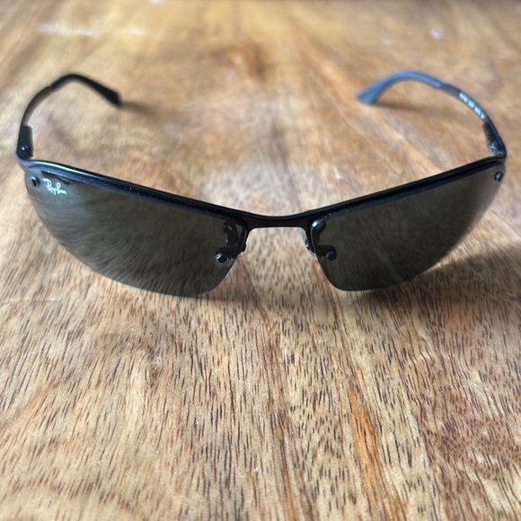 Ray-Ban RB3183 Black Wire Frame Sunglasses with Case and Lens Cloth - Picture 2 of 7